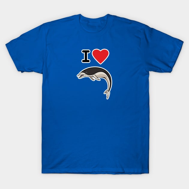 I Love Southern Right Whale Dolphins T-Shirt by Peppermint Narwhal